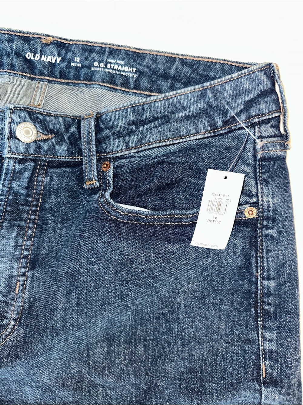 Old Navy Dark Blue Straight-Leg Jeans - Picture 2 of 3